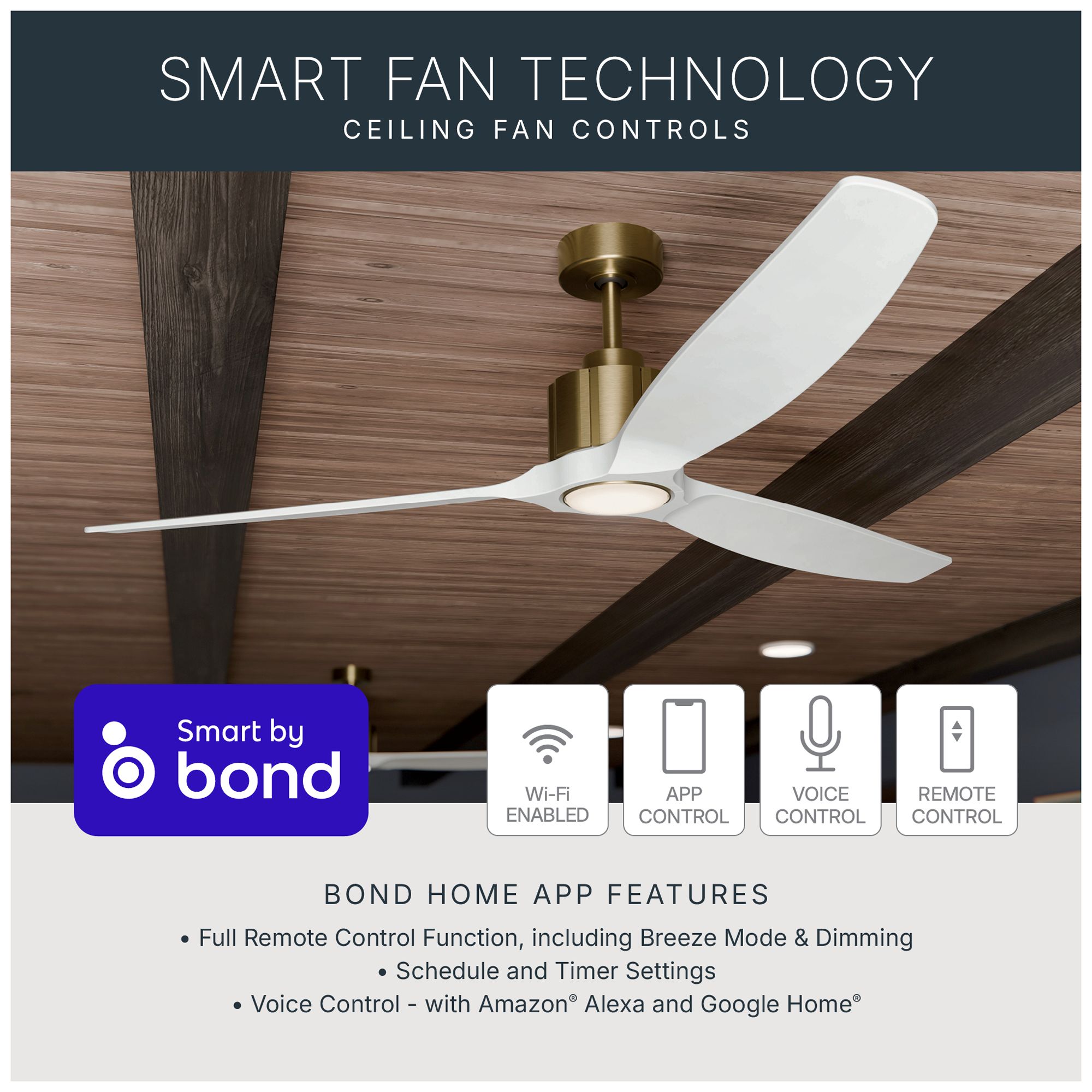 Kichler Calyx 3 Blade 60" Ceiling Fan Brushed Bronze Wood Bronze Blades