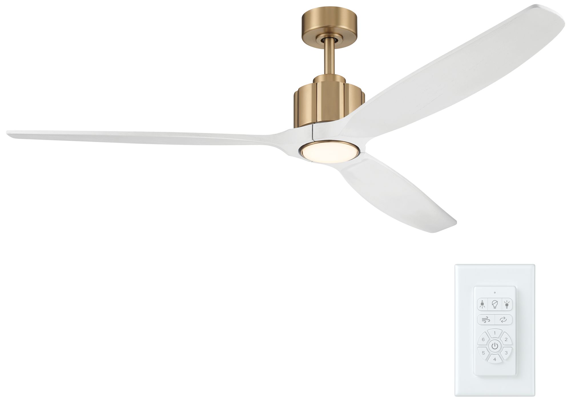 Image 3 Kichler Calyx 3 Blade 60" Ceiling Fan Champagne Bronze Wood White Blades more views