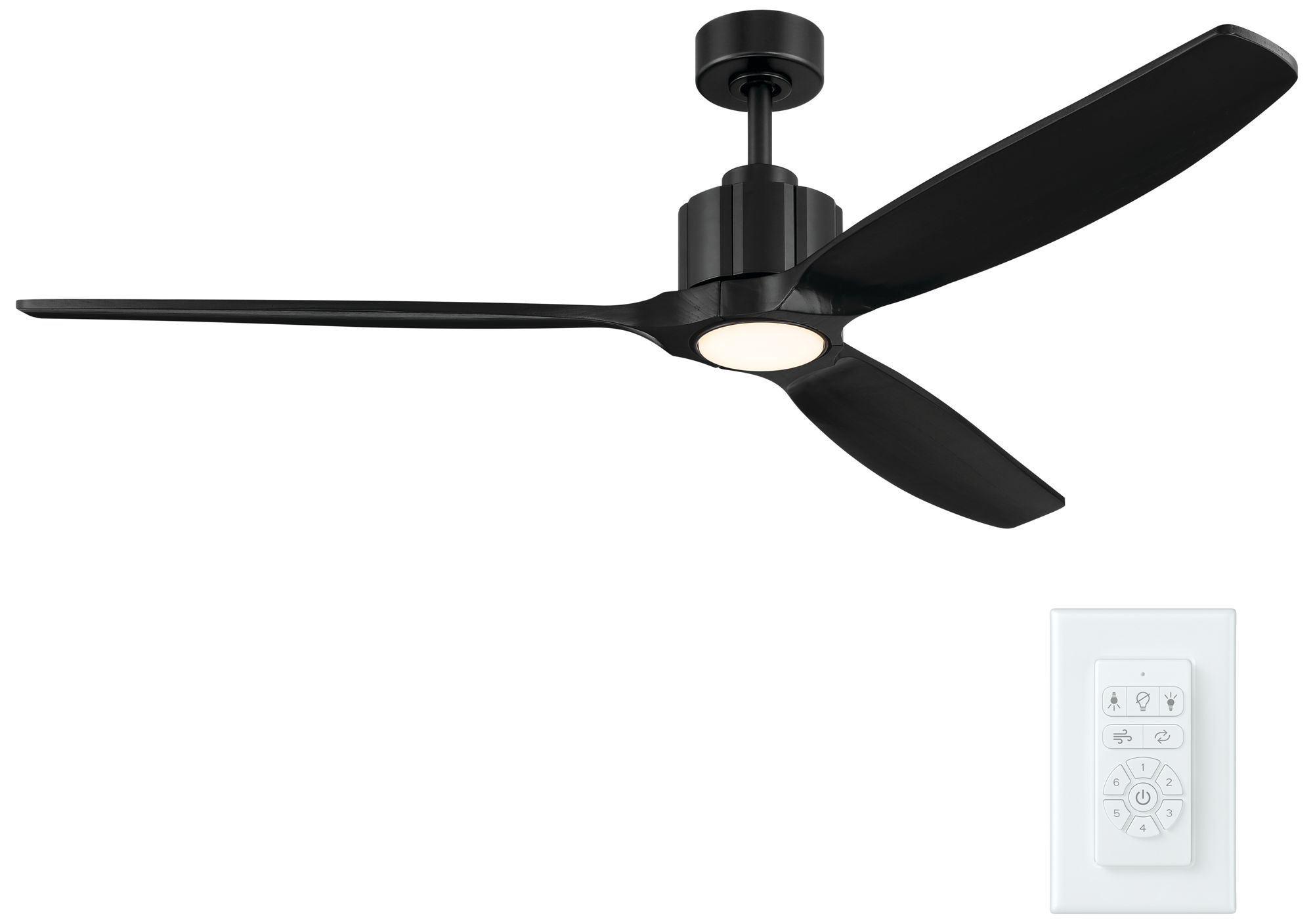 Image 3 Kichler Calyx 3 Blade 60" Ceiling Fan Matte Black Solid Wood Black Blades more views