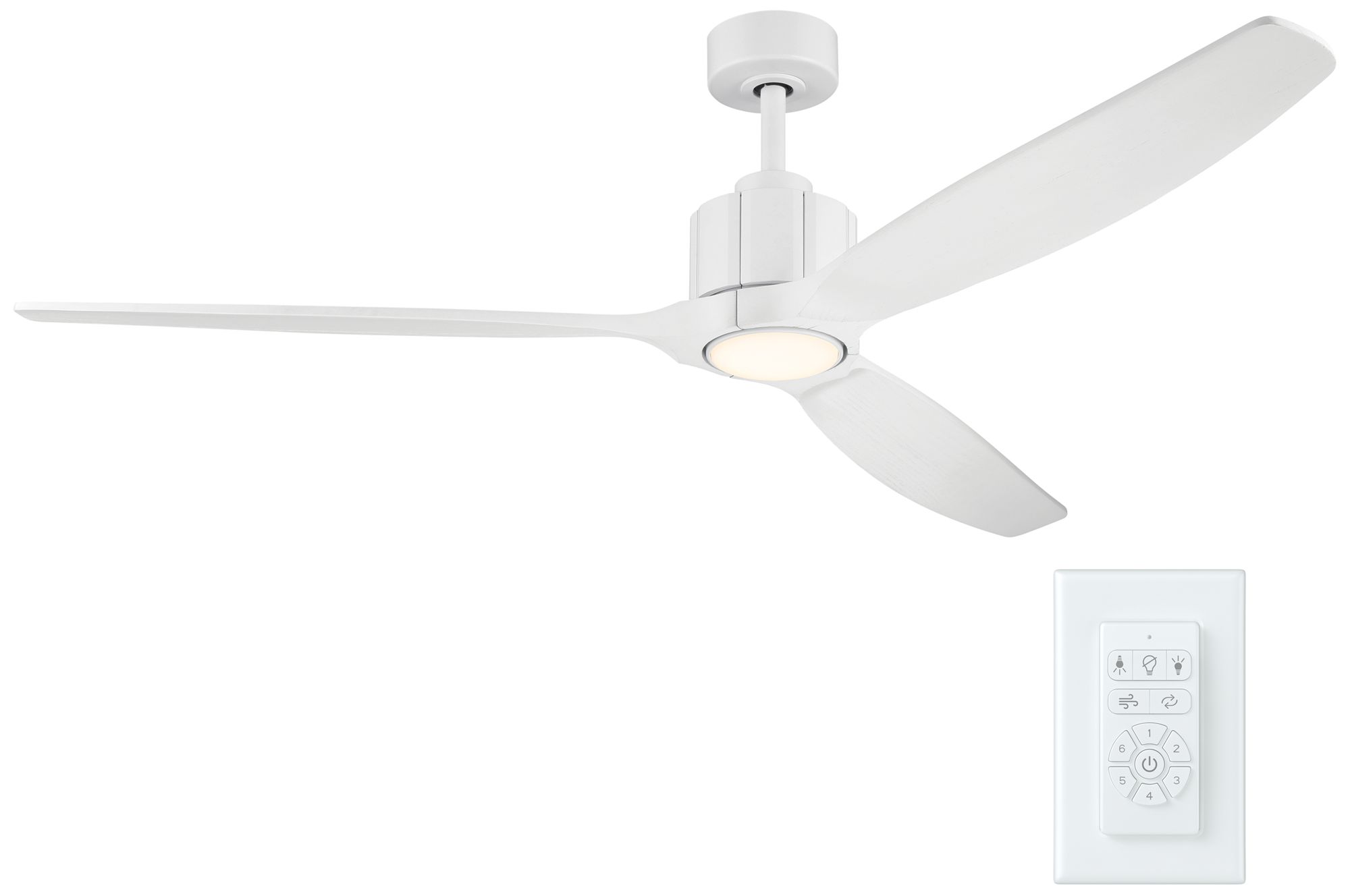 Image 3 Kichler Calyx 3 Blade 60" Ceiling Fan Matte White Solid Wood White Blades more views