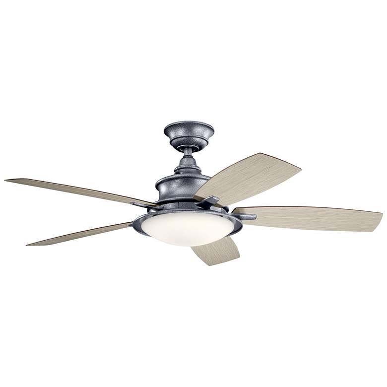 Image 2 Kichler Cameron 52 inch Weathered Steel LED Wet Rated Fan with Remote