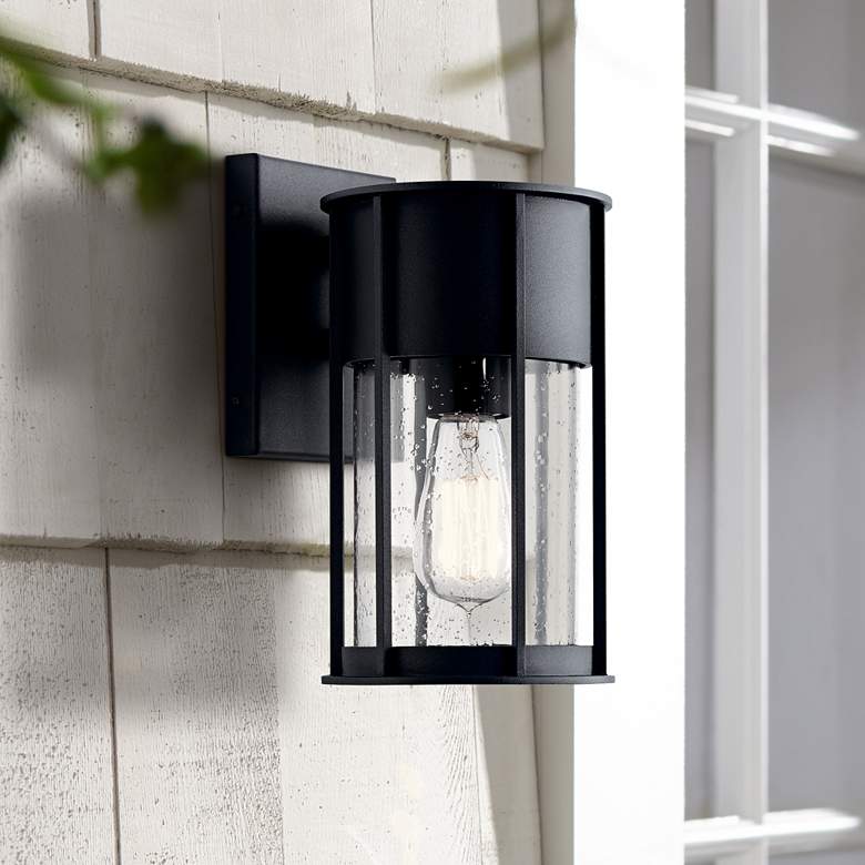 Image 1 Kichler Camillo 11 inch High Textured Black Outdoor Wall Light