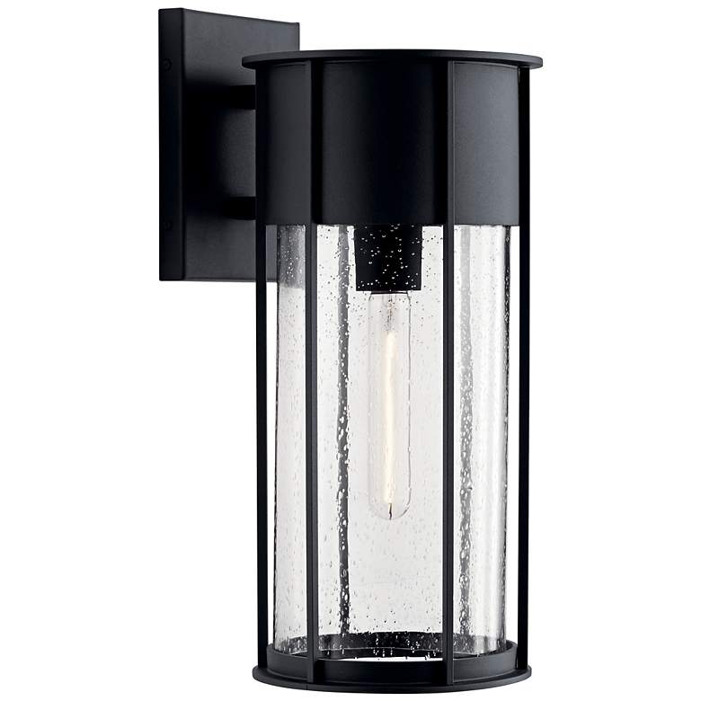 Image 1 Kichler Camillo 18" High Textured Black Outdoor Wall Light