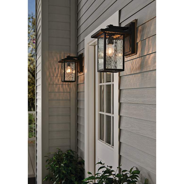 Image 3 Kichler Capanna 13 1/4"H Textured Black Outdoor Wall Light more views