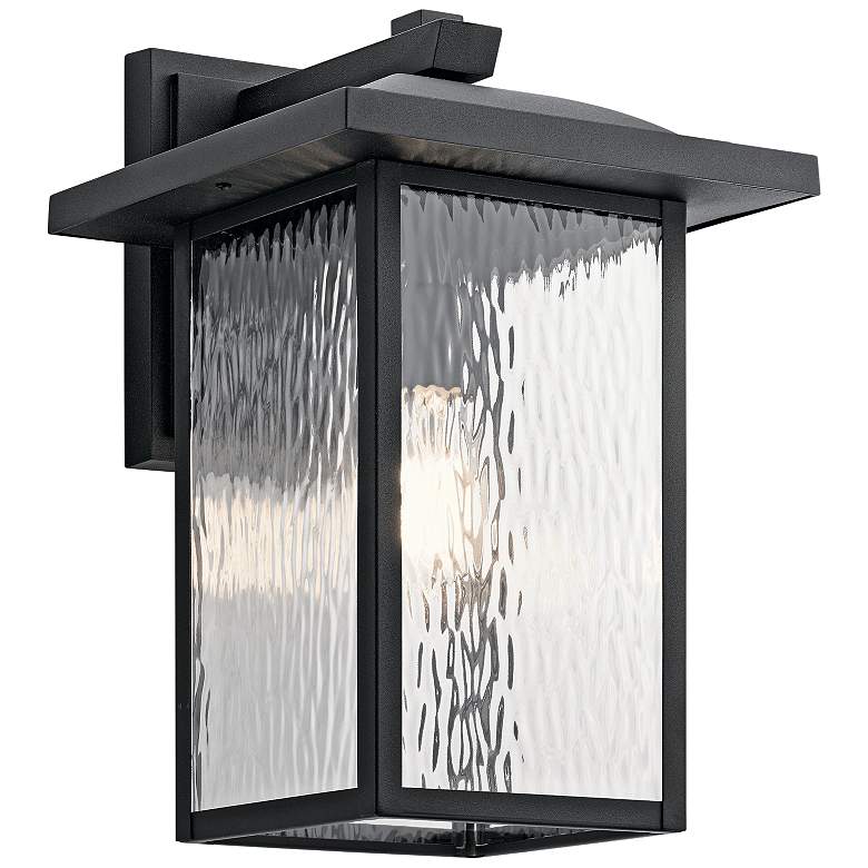 Image 1 Kichler Capanna 16 inch High Textured Black Outdoor Wall Light