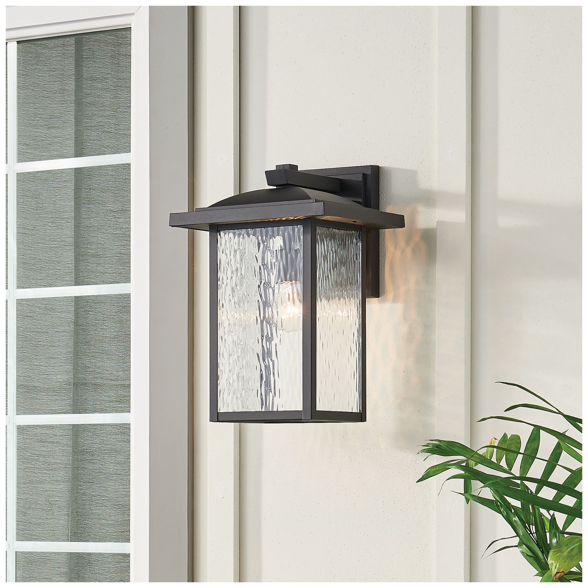 Image 2 Kichler Capanna 16" High Textured Black Outdoor Wall Light more views