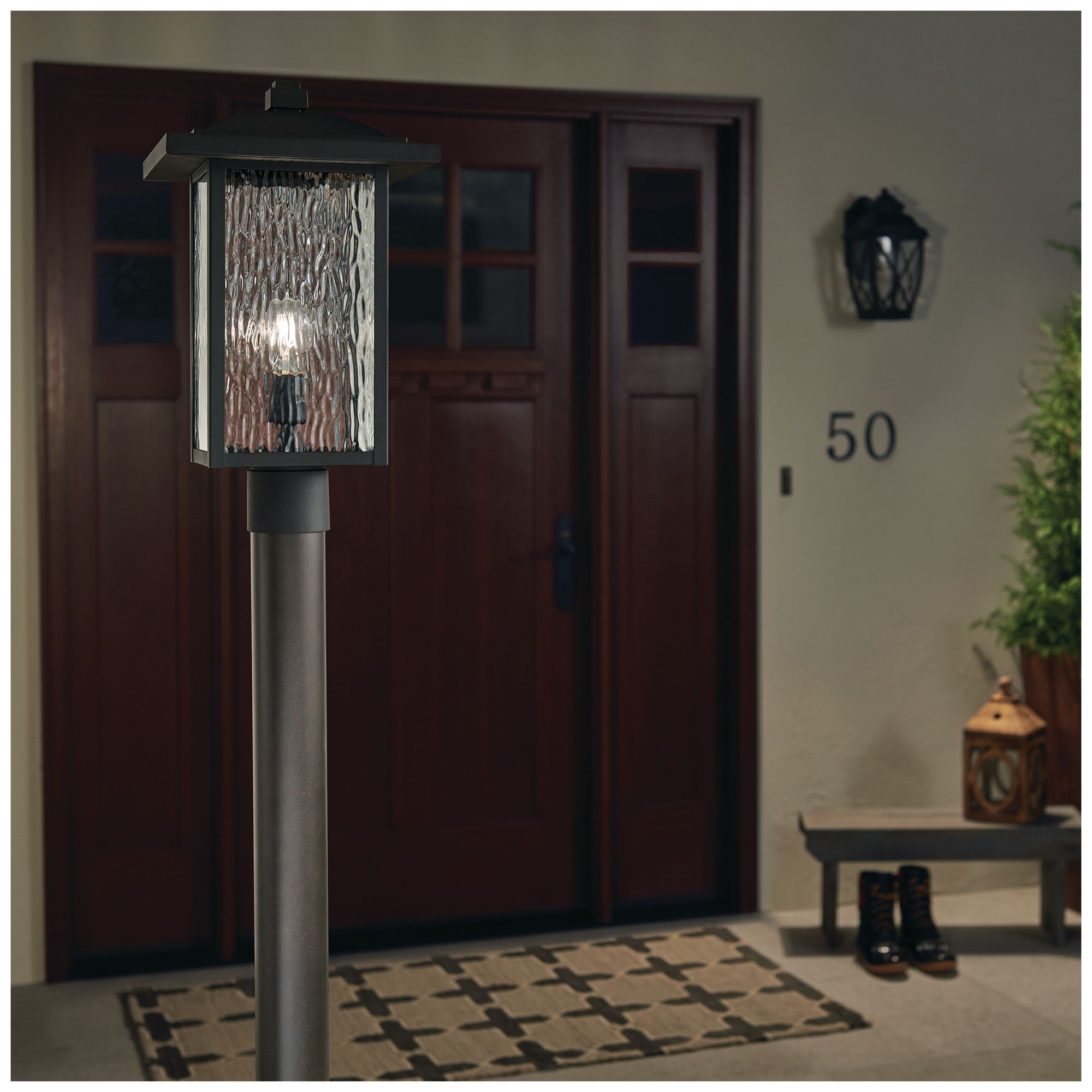 Image 7 Kichler Capanna 18 1/4" High Textured Black Outdoor Post Light more views