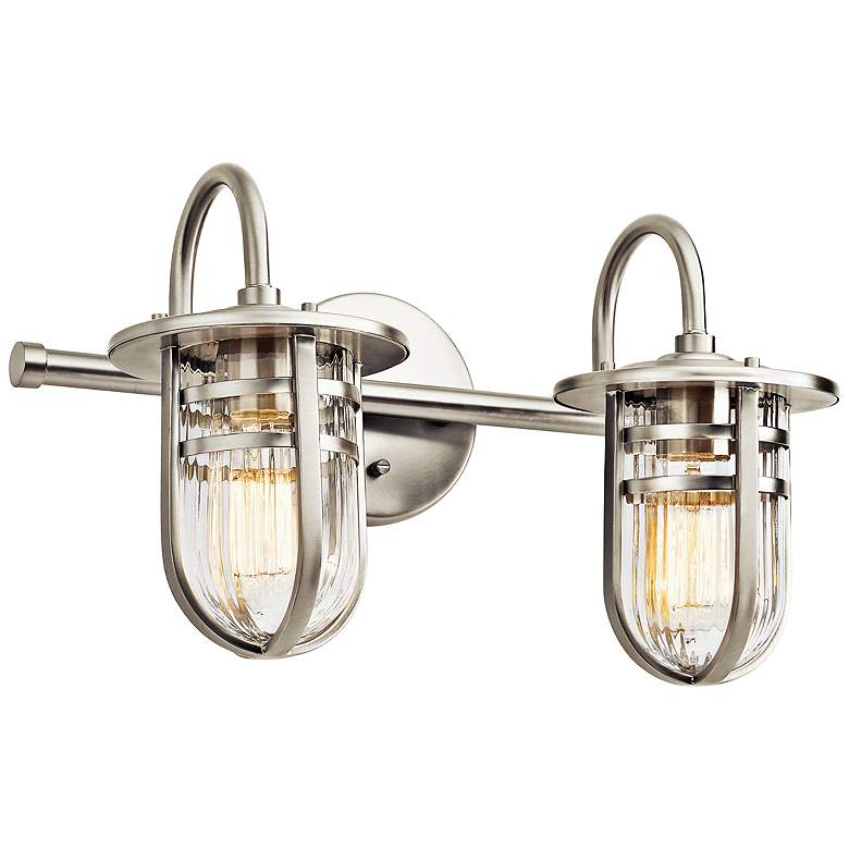 Image 1 Kichler Caparros 17 1/2 inch Wide 2-Light Nickel Bath Light