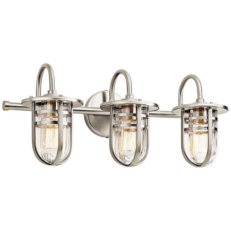 Image 2 Kichler Caparros 24 inchW 3-Light Brushed Nickel Bath Light