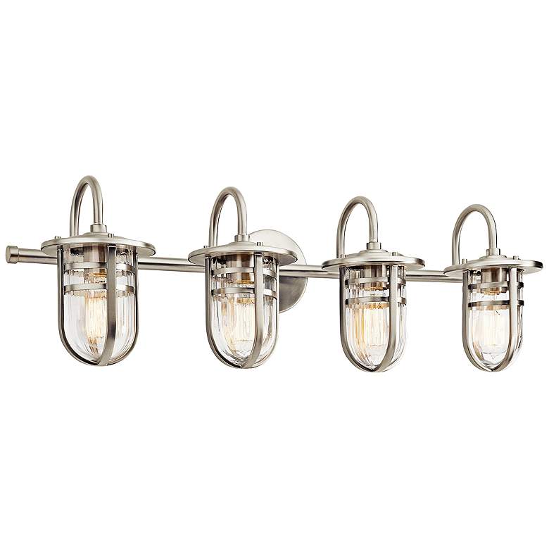 Image 1 Kichler Caparros 32 1/4 inch Wide 4-Light Nickel Bath Light