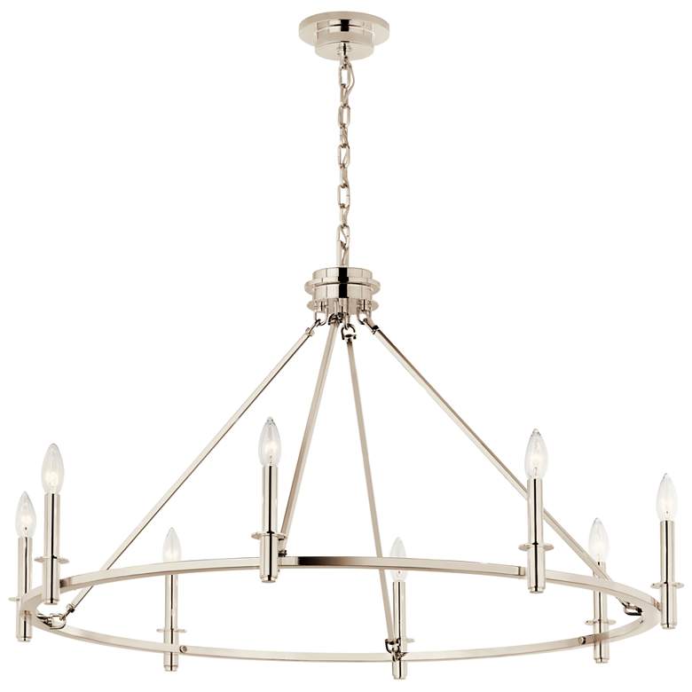Image 1 Kichler Carrick 40 3/4"W Polished Nickel 8-Light Chandelier