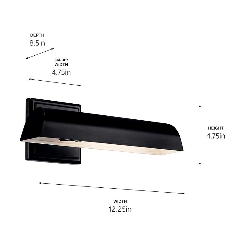 Image 7 Kichler Carston 8 1/2" Wide 1-Light Black Finish Picture Light more views