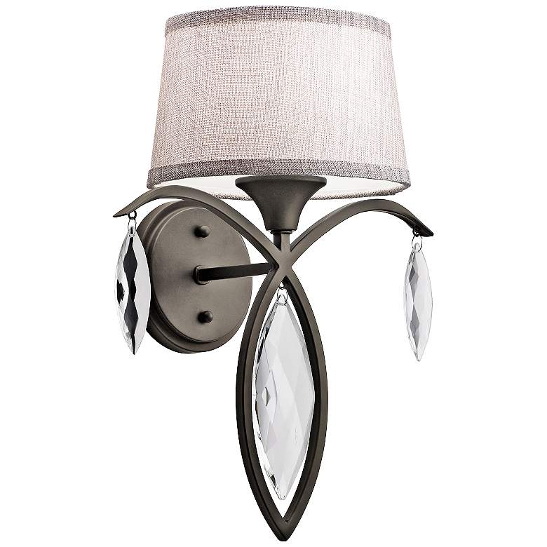 Image 1 Kichler Casilda 16" High Satin Crystal Bronze Wall Sconce
