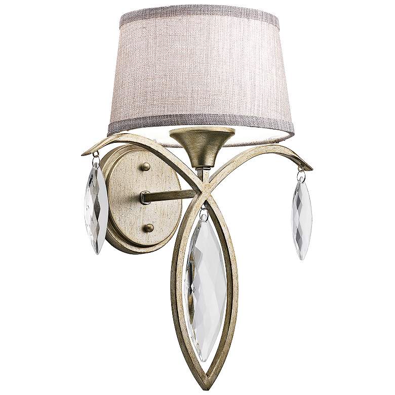 Image 1 Kichler Casilda 16 inch High Satin Crystal Gold Wall Sconce