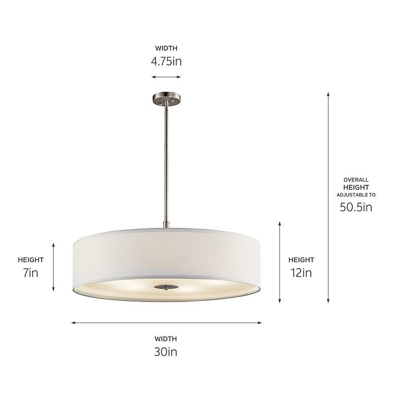 Image 7 Kichler Cavan 30" Wide Brushed Nickel Drum Pendant Light more views