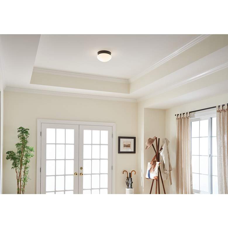 Image 4 Kichler Ceiling Space 8.8" Wide Olde Bronze Flushmount Ceiling Light more views