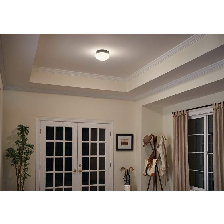 Image 5 Kichler Ceiling Space 8.8" Wide Olde Bronze Flushmount Ceiling Light more views