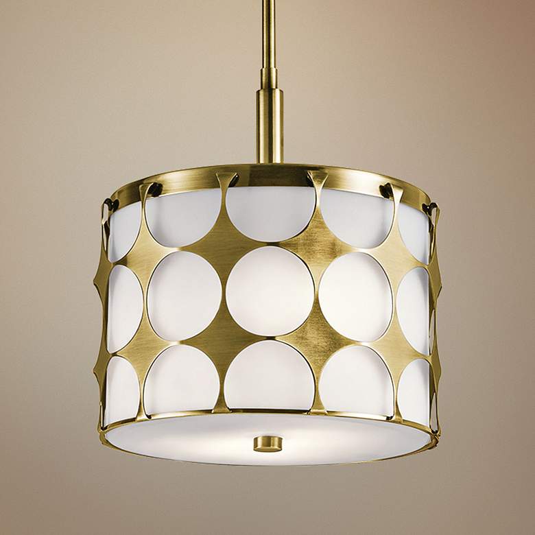 Image 1 Kichler Charles 12"W Natural Brass 2-Light Mini Pendant