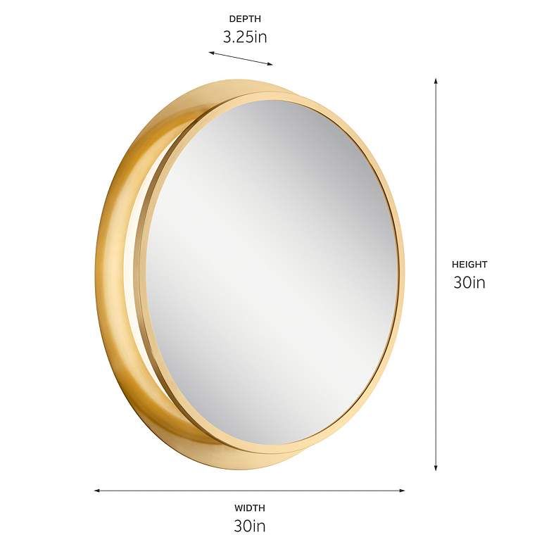 Image 4 Kichler Chennai 30" Round Champagne Gold Vanity Mirror with LED Light more views