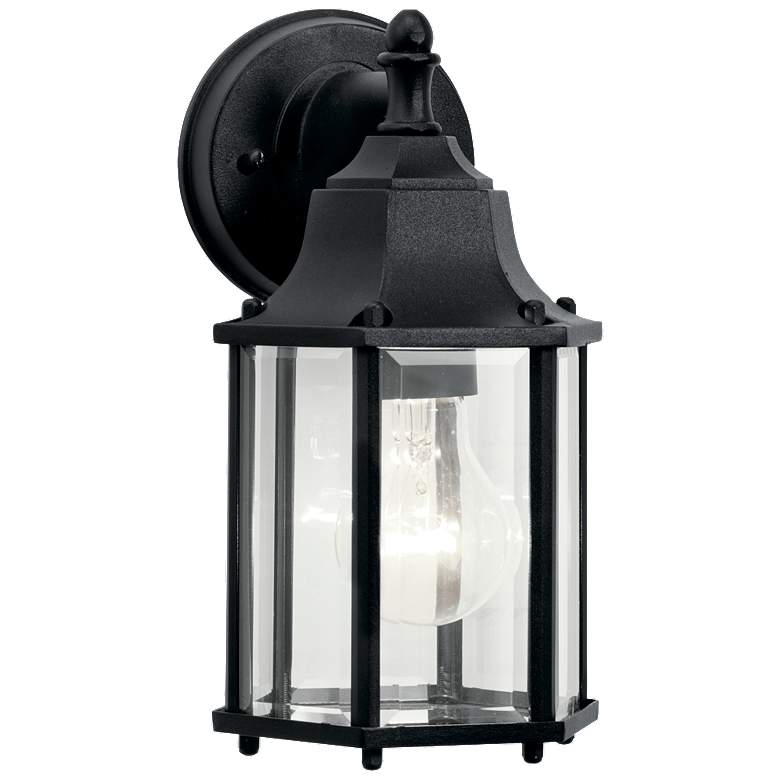 Image 1 Kichler Chesapeake 10 1/4" High Black Outdoor Lantern Wall Light