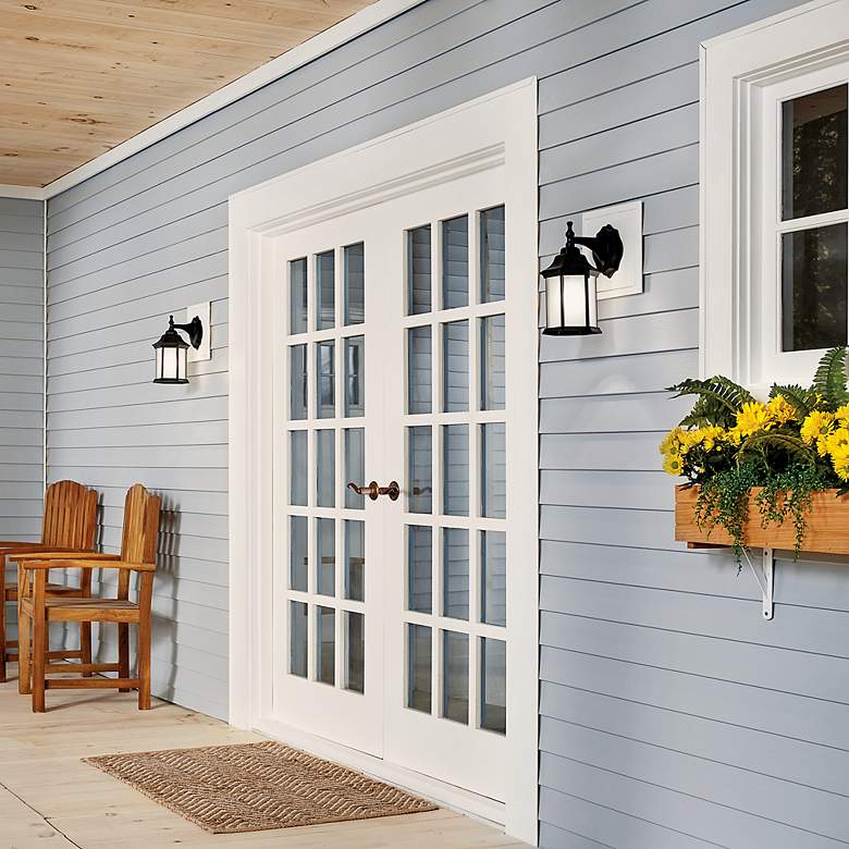 Image 4 Kichler Chesapeake 12" Black Lantern Traditional Outdoor Wall Light more views
