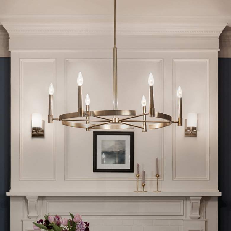 Image 1 Kichler Ciona 9" High Brushed Natural Brass Wall Sconce