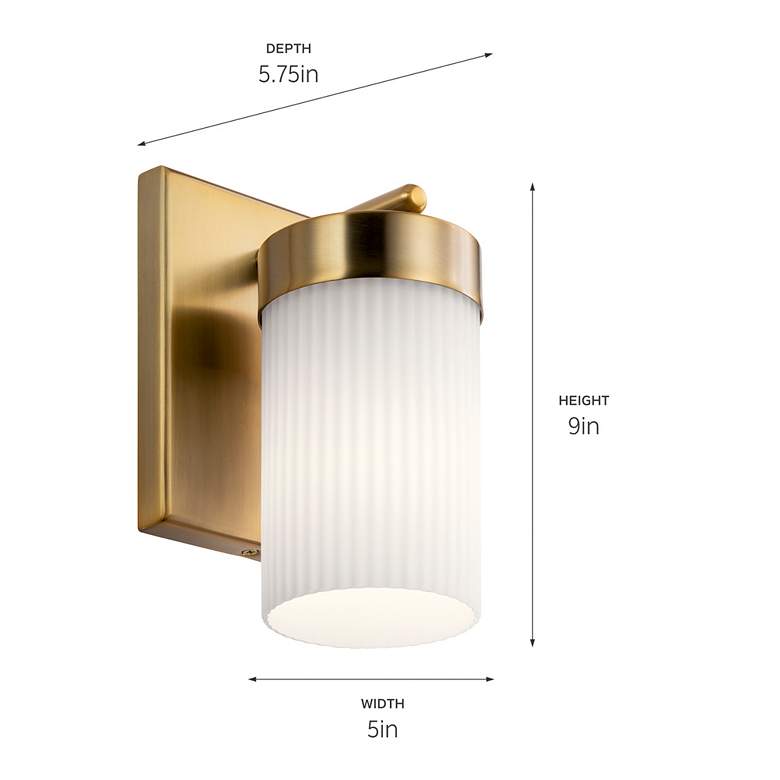 Image 5 Kichler Ciona 9" High Brushed Natural Brass Wall Sconce more views