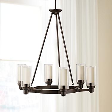 Kichler Circolo 26" Olde Bronze 6-Light Double Glass Chandelier