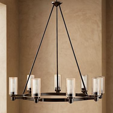 Kichler Circolo 36" Wide Olde Bronze Wagon Wheel Ring Chandelier