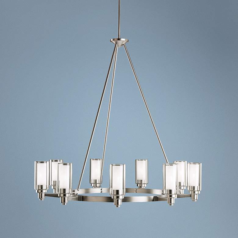 Image 2 Kichler Circolo Collection 36 inch Wide Nicklel Finish Ring Chandelier