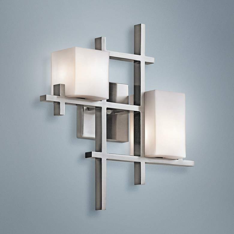 Image 1 Kichler City Lights 16" High Geometric Pewter Wall Sconce