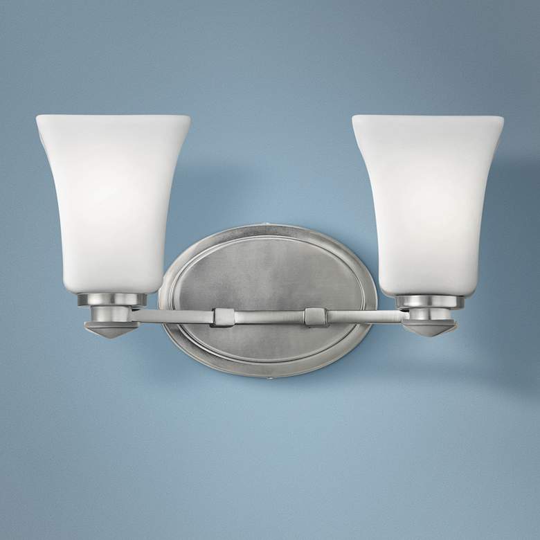 Image 1 Kichler Clare 7 3/4" High Brushed Nickel 2-Light Wall Sconce