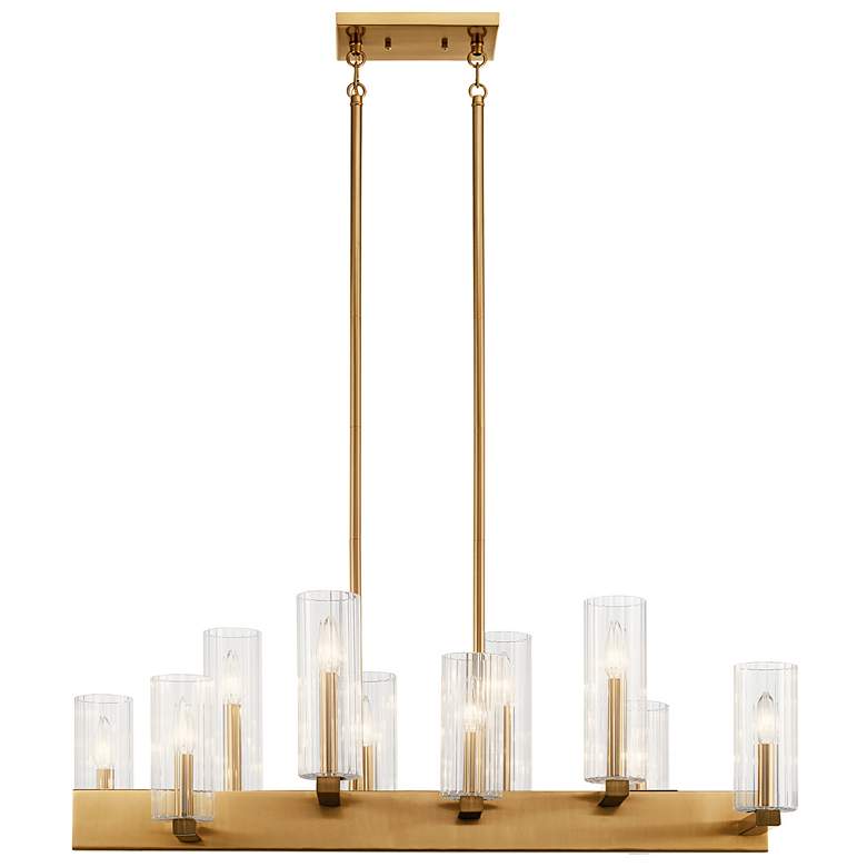Image 6 Kichler Cleara 36 3/4"W Fox Gold 10-Light Linear Chandelier more views