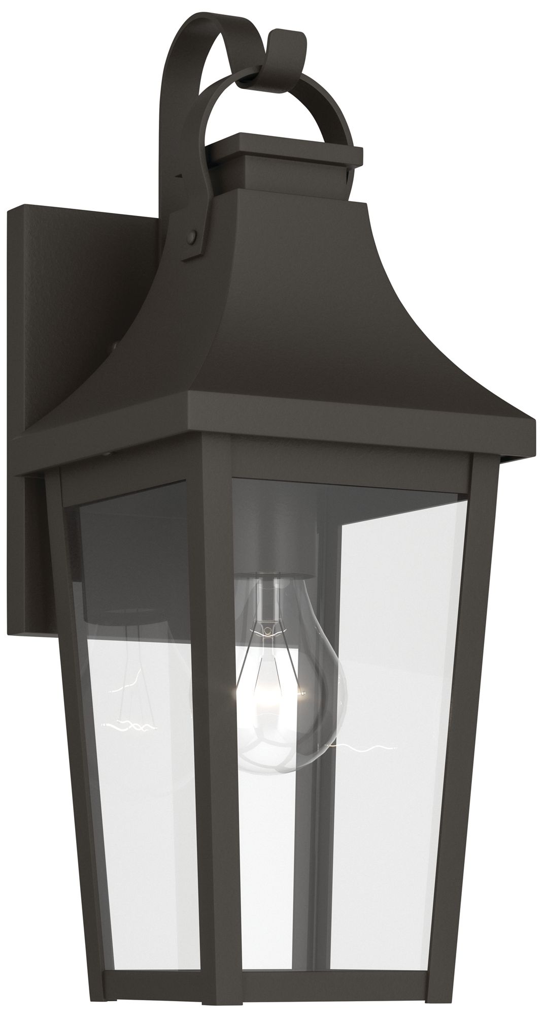Kichler Cleary 16" 1-Light Outdoor Wall Light Clear Glass Olde Bronze