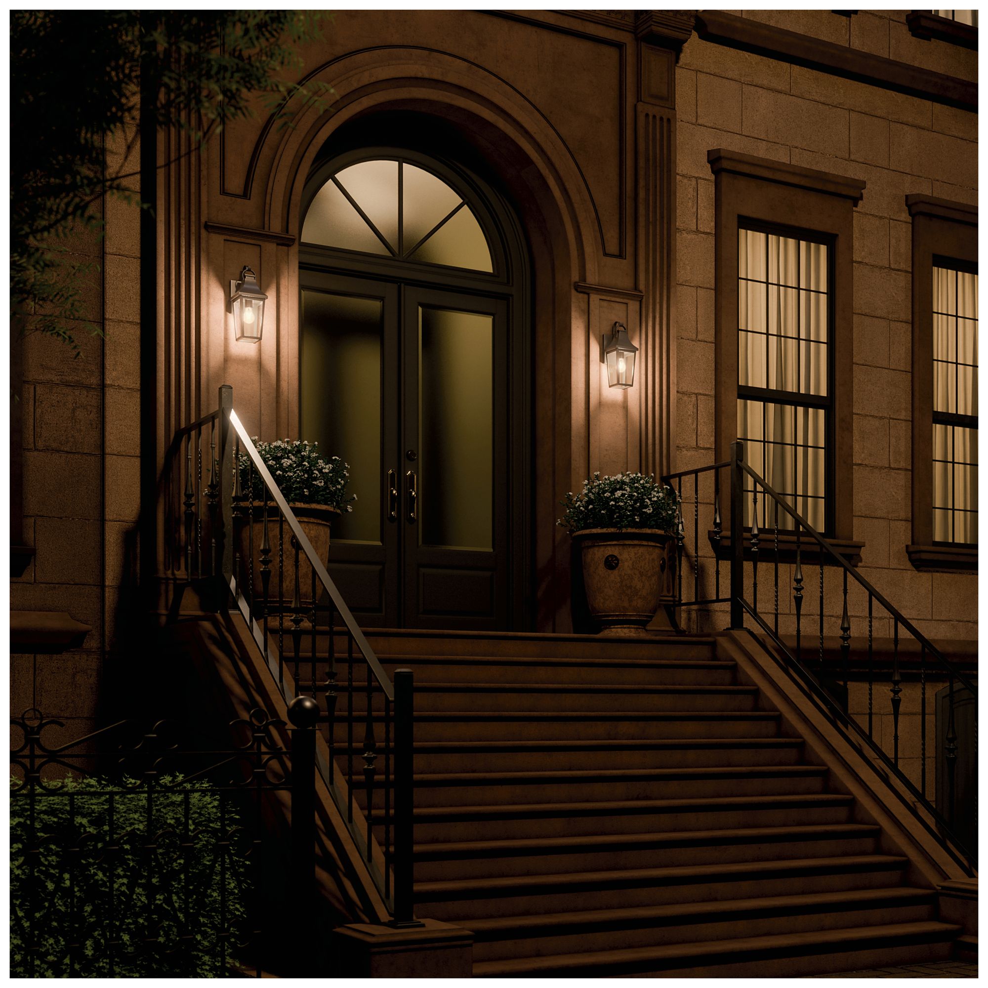 Kichler Cleary 16" 1-Light Outdoor Wall Light Clear Glass Olde Bronze