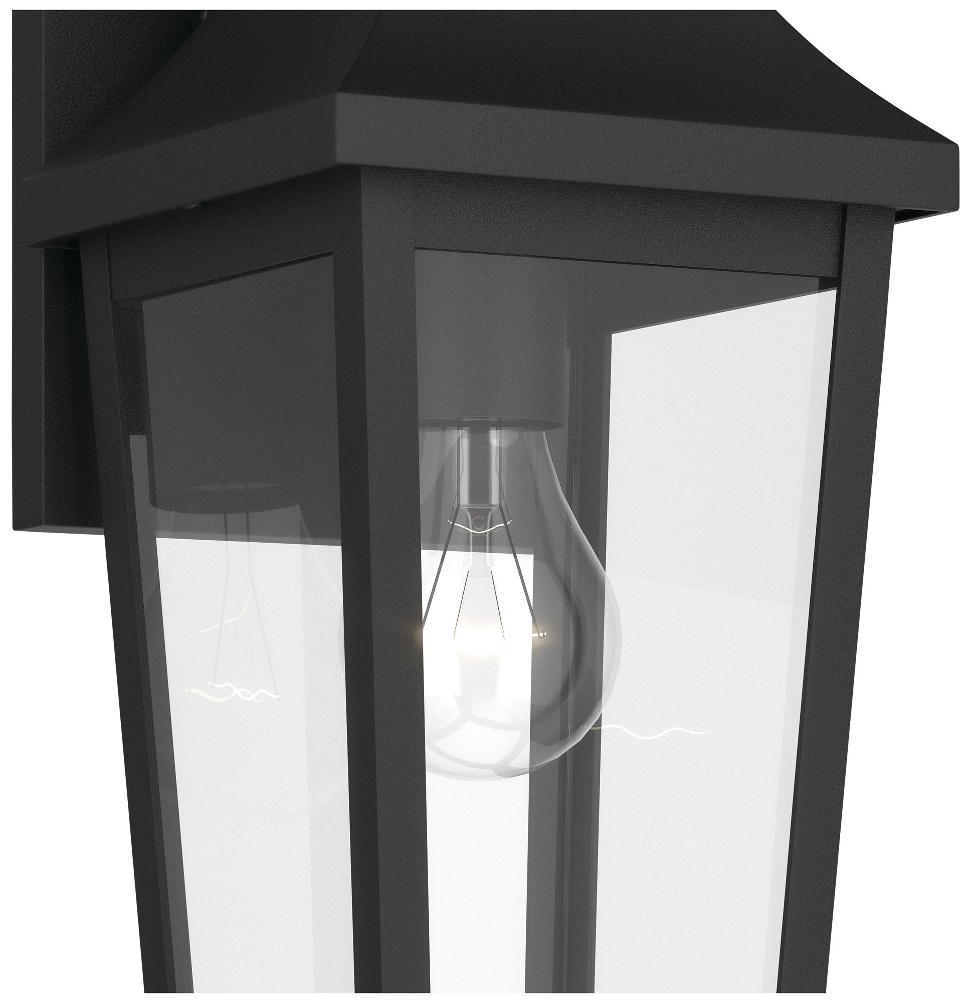 Image 4 Kichler Cleary 16" 1-Light Outdoor Wall Light Clear Glass Textured Black more views