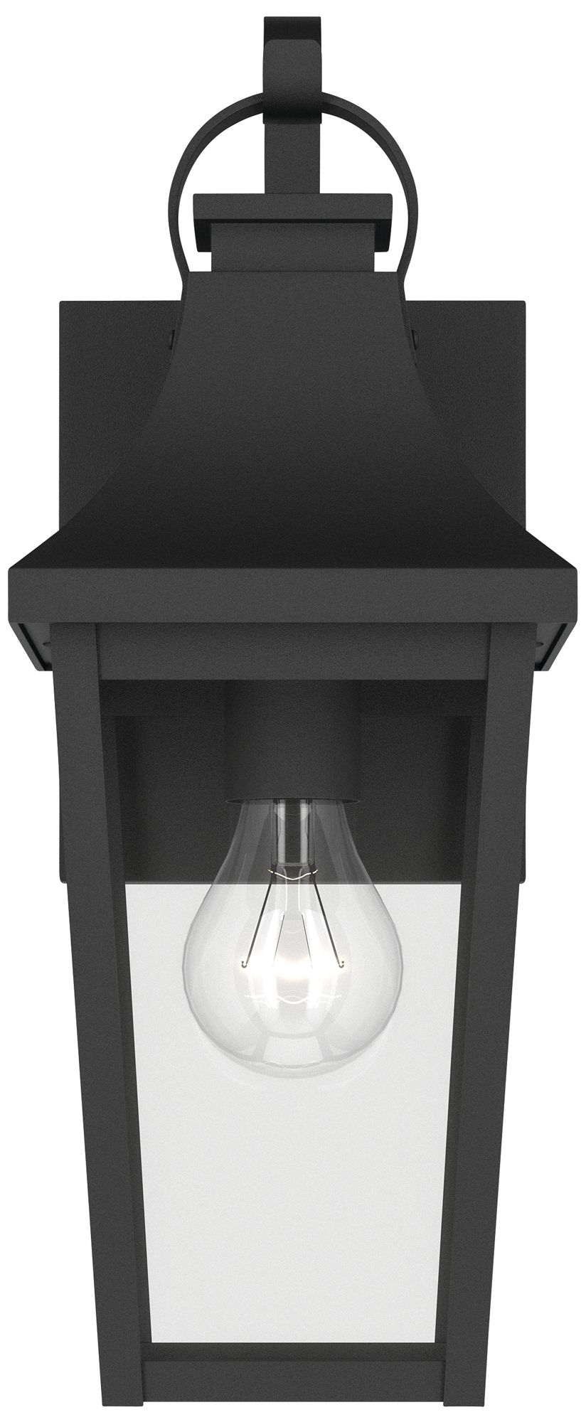Image 5 Kichler Cleary 16" 1-Light Outdoor Wall Light Clear Glass Textured Black more views