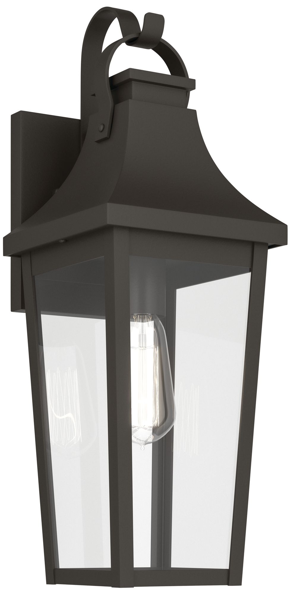 Kichler Cleary 20" 1-Light Outdoor Wall Light Clear Glass Olde Bronze