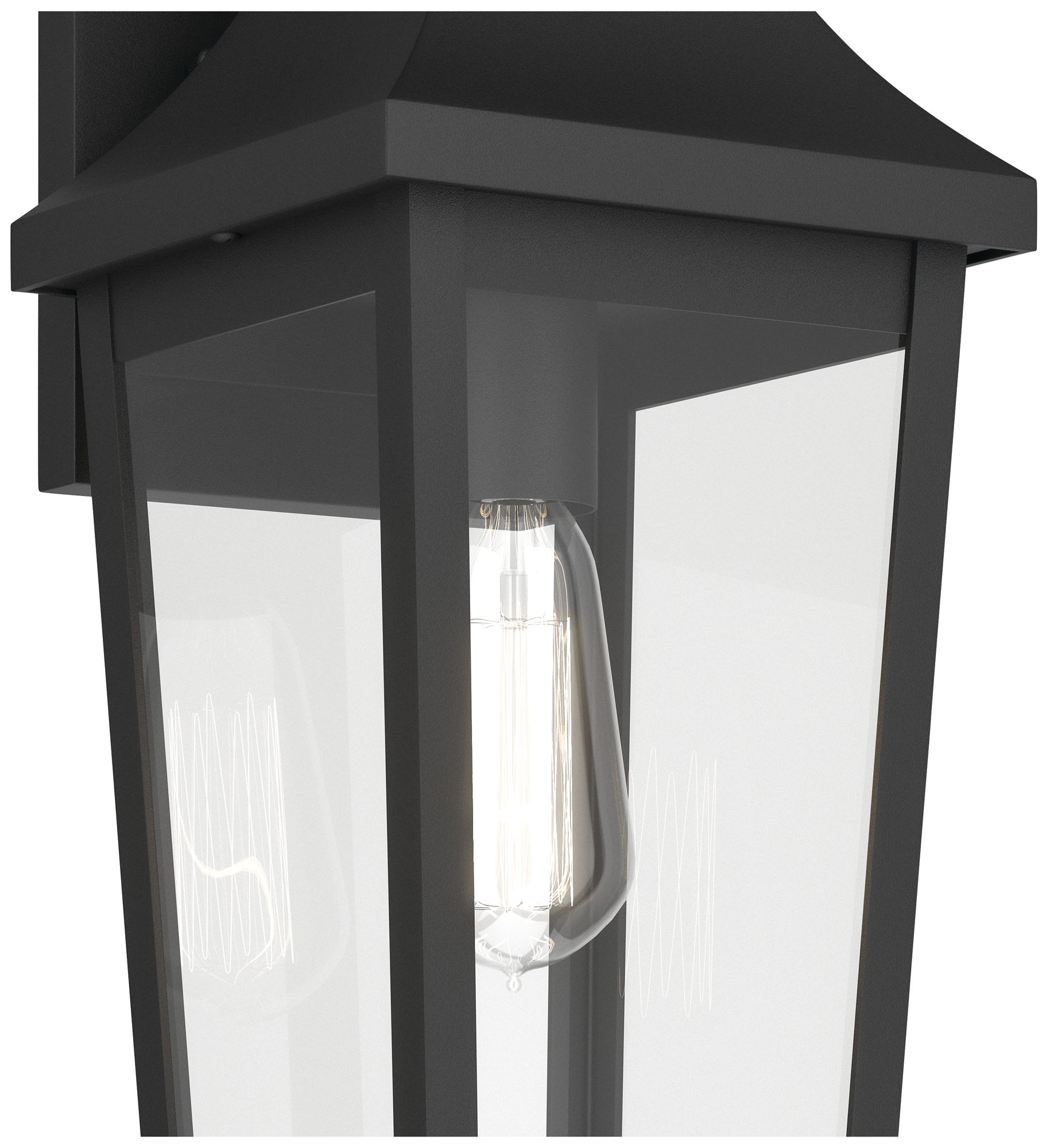Image 4 Kichler Cleary 20" 1-Light Outdoor Wall Light Clear Glass Textured Black more views