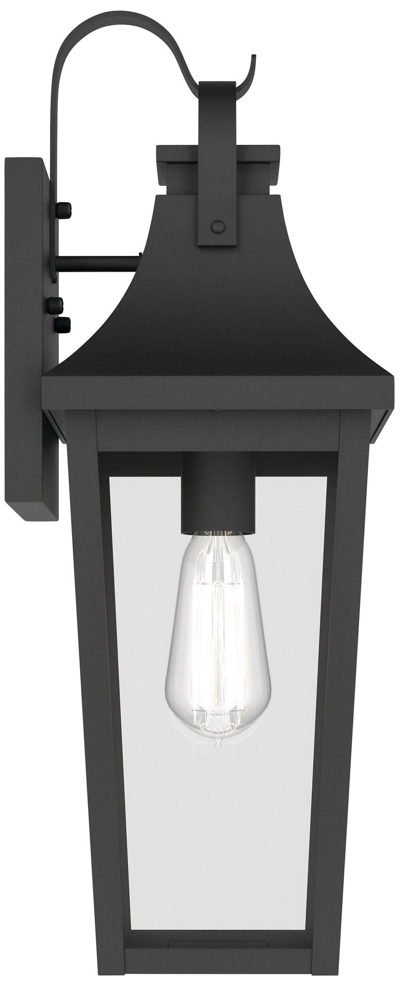 Image 6 Kichler Cleary 20" 1-Light Outdoor Wall Light Clear Glass Textured Black more views