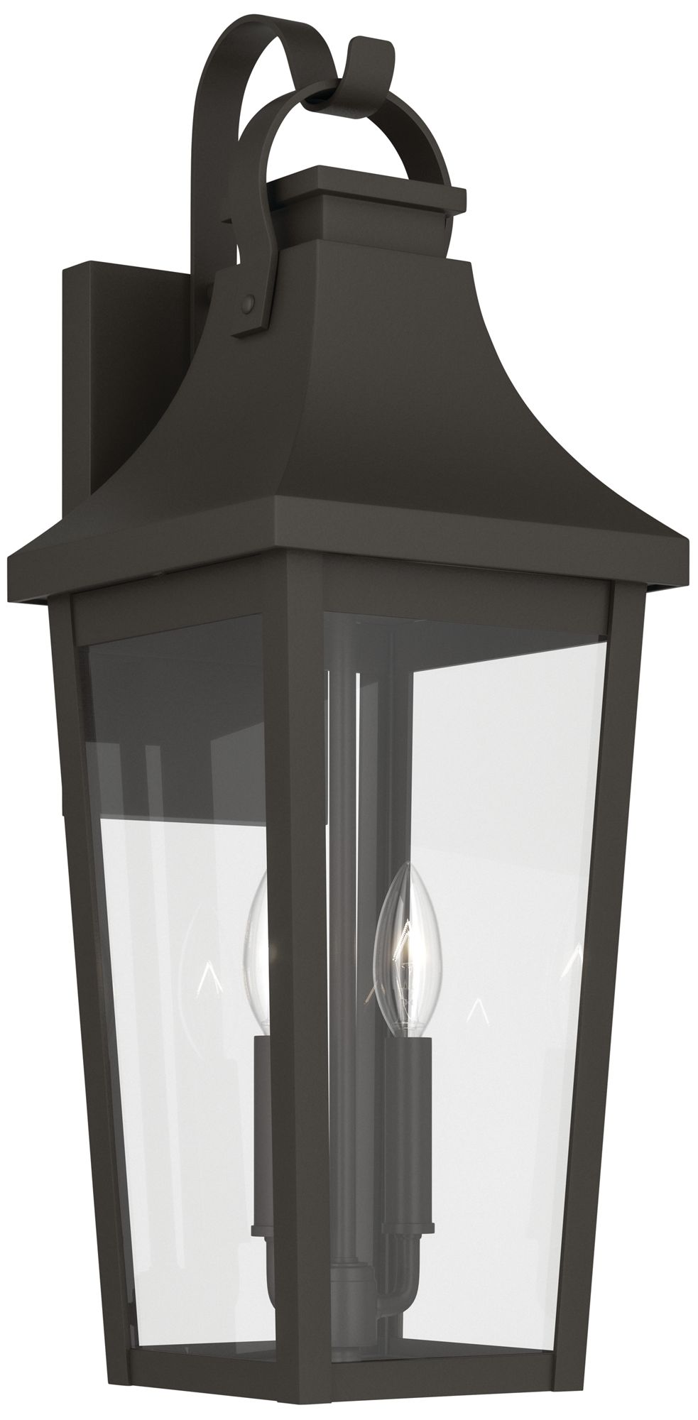 Kichler Cleary 24" 2-Light Outdoor Wall Light Clear Glass Olde Bronze
