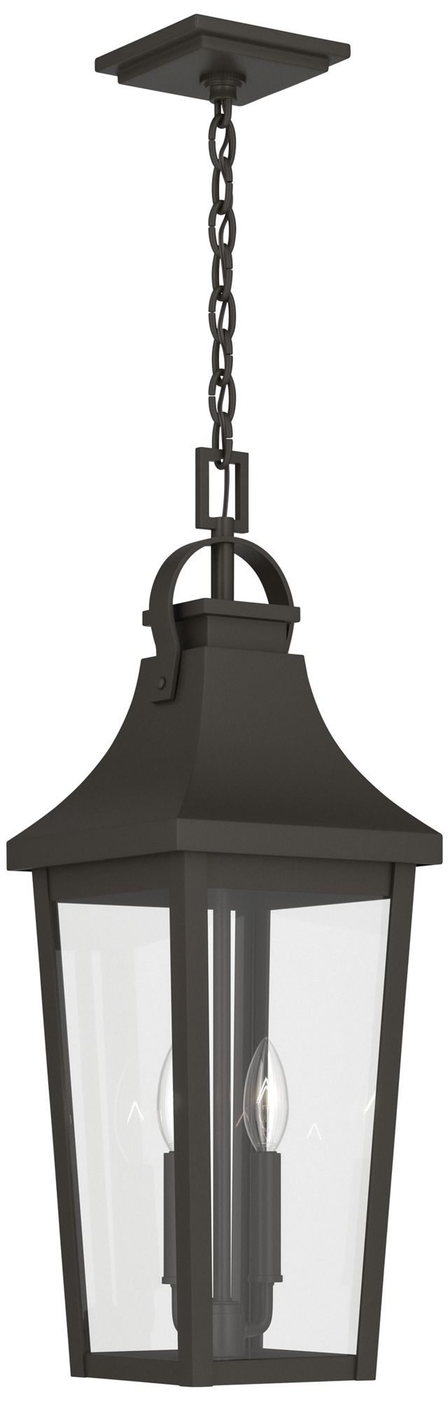 Kichler Cleary 24.75" 2-Light Outdoor Pendant Clear Glass Olde Bronze