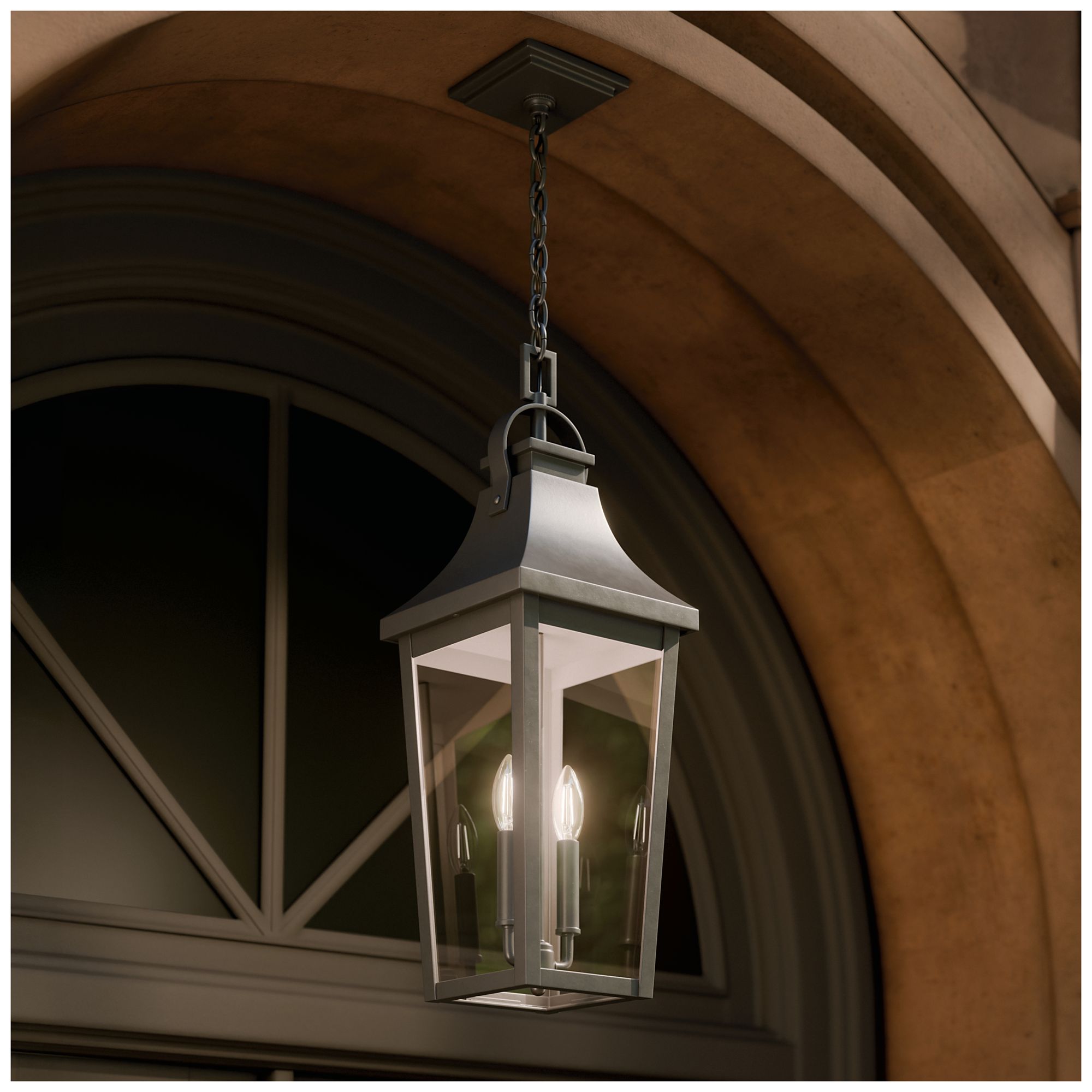 Image 2 Kichler Cleary 24.75" 2-Light Outdoor Pendant Clear Glass Olde Bronze more views