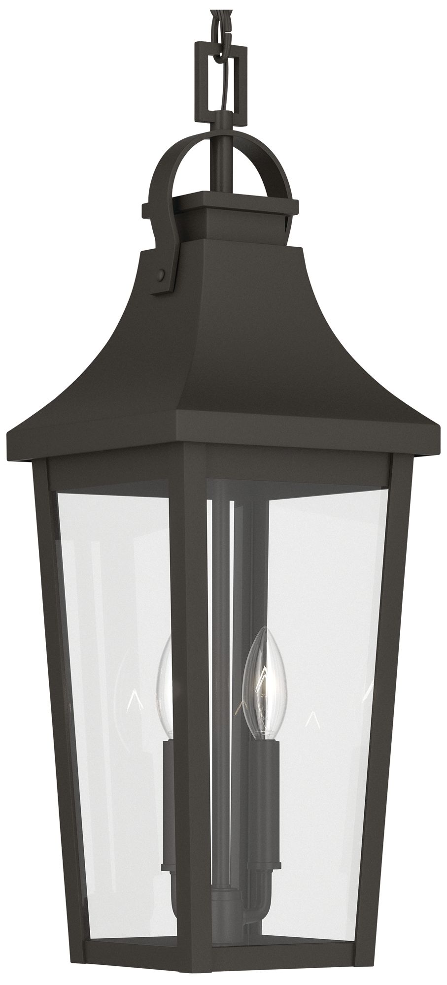 Image 5 Kichler Cleary 24.75" 2-Light Outdoor Pendant Clear Glass Olde Bronze more views