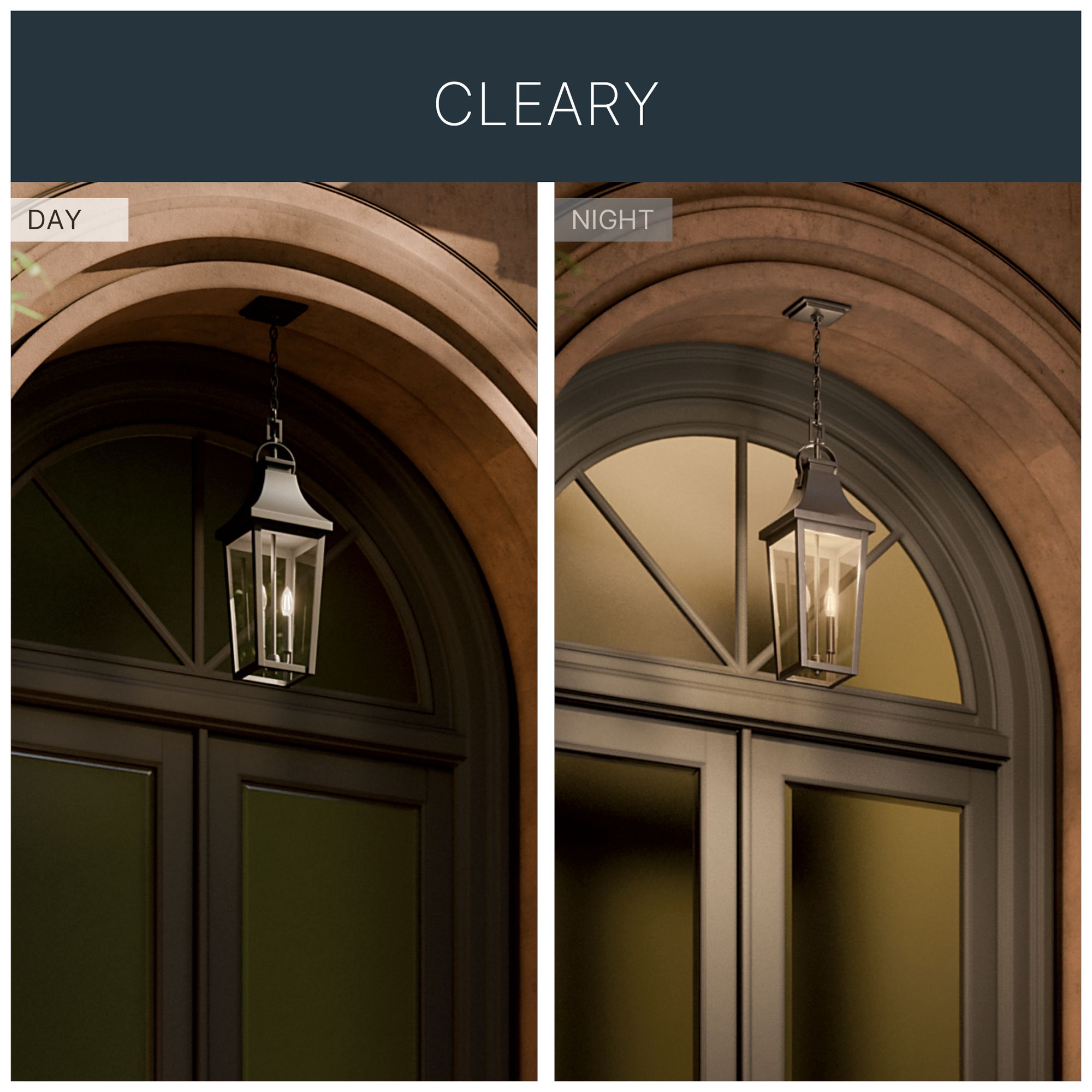 Kichler Cleary 24.75" 2-Light Outdoor Pendant Clear Glass Olde Bronze