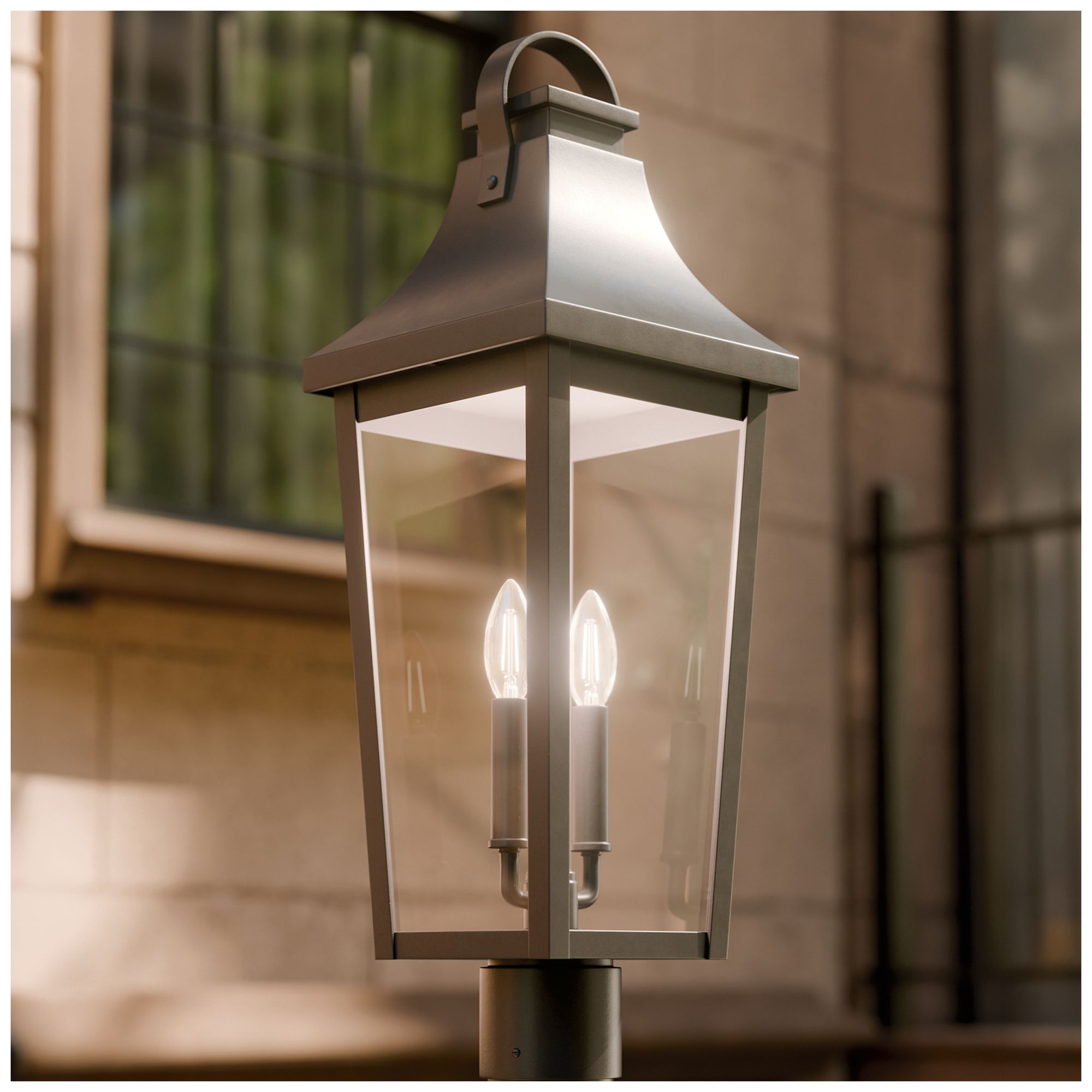 Thumbnail1 of Kichler Cleary 25.25" 2-Light Outdoor Post Light Clear Glass Olde Bronze