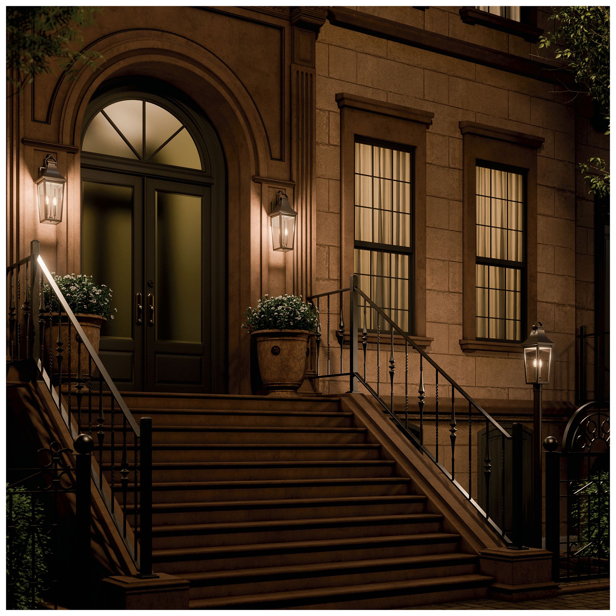 Kichler Cleary 25.25" 2-Light Outdoor Post Light Clear Glass Olde Bronze
