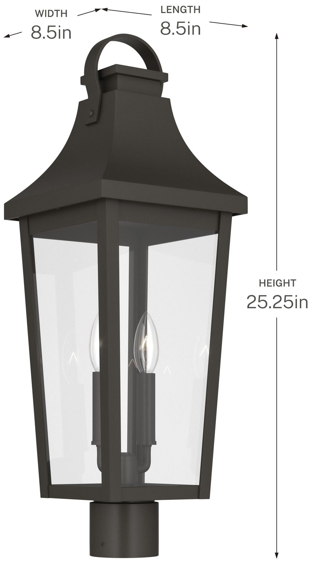 Kichler Cleary 25.25" 2-Light Outdoor Post Light Clear Glass Olde Bronze