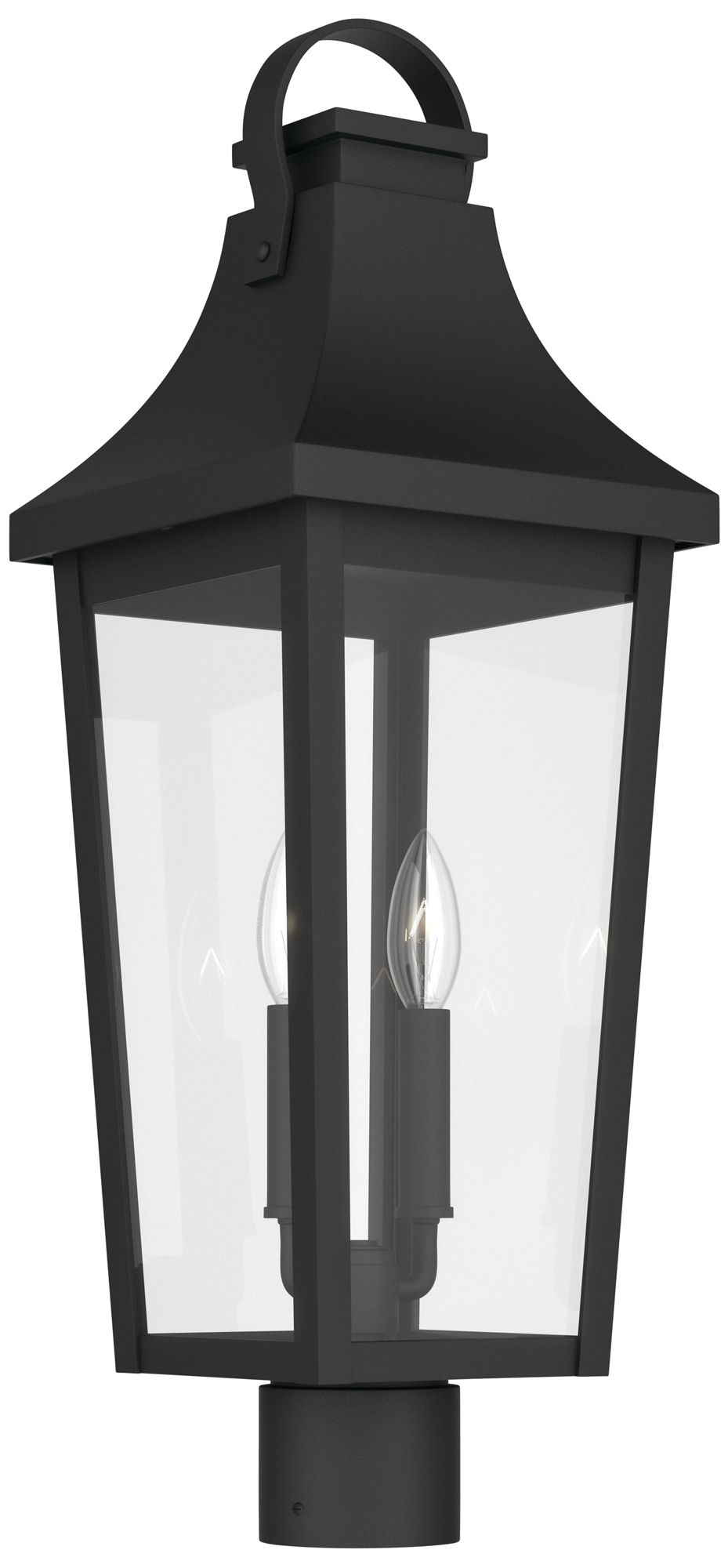 Kichler Cleary 25.25" 2-Light Outdoor Post Light Clear Glass Textured Black