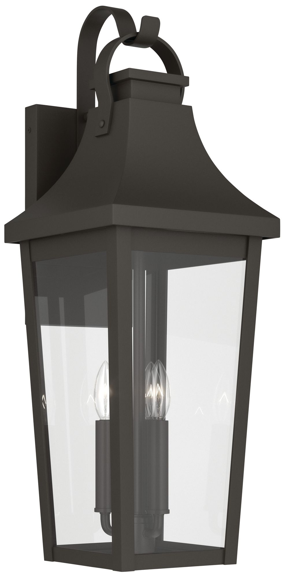 Kichler Cleary 30" 3-Light Outdoor Wall Light Clear Glass Olde Bronze